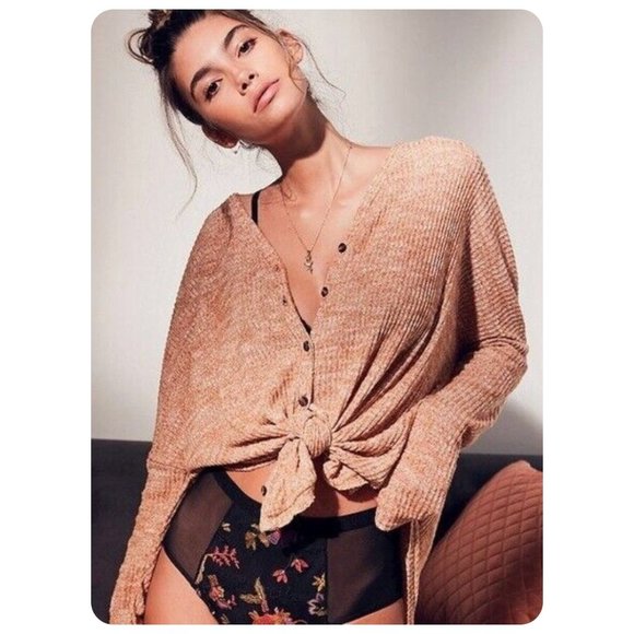 Urban Outfitters Tops - !! Out From Under Urban Outfitters Orange Jojo Waffle Knit Oversized
